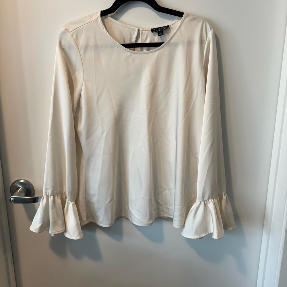 J. Crew Winter Garden Top in cream/ off white